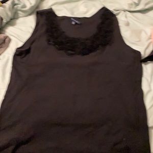 Tommy Hilfiger Ribbed Tank with Furry Collar